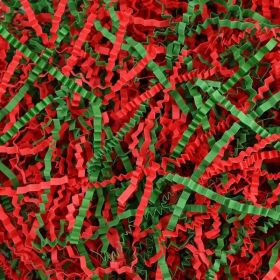 Red & Green Crinkle Cut Paper Shred Filler Packing Grass Cushion For Christmas Wedding Birthday Easter Gift Boxes Bags Baskets And Decorations (Option: Red  Green)