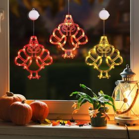 3 Pack Thanksgiving Turkey Window Lights With Suction Cups (Option: MULTI)