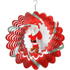 Wind Spinner 3D Stainless Steel Christmas Decoration Garden Decoration Indoor Outdoor (Option: Red)
