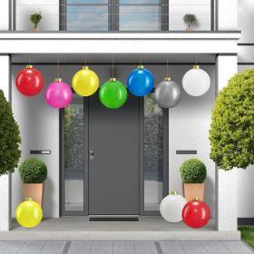 Inflatable Christmas Ornaments, 10 PCS, 9 Inch Balls Indoor Outdoor Christmas Decorations, For Front Door, Yard, Christmas Tree,New Year Festive (Option: Multicolor)