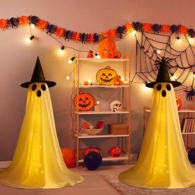 2 Packs Halloween Decorations Outdoor Spooky Ghosts with LED Lights & Remote Ghost Lights for Halloweens Party Decoration Indoor Front Yard Lawn (Option: White)