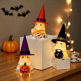 Halloween Decorations Indoor,3Pcs Cute Spooky Ceramic Ghost Halloween Decorations,Ghost Figurines with Hats - Adorable Tabletop Decor for Mantel, (Option: Mixed Pack)