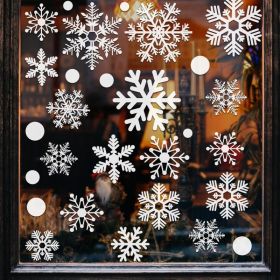 Christmas Window Decals 321 Units, 9 Sheets Snowflake Winter And Holiday Stickers For Glass Windows And Doors (Option: White)