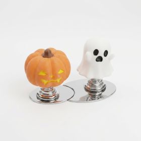 Halloween Toilet Flush Button Topper, Pumpkin & Ghost Toilet Handle Cover With Base, Spooky Bathroom Decor, 3D Printed Seasonal Bathroom Accessor (Option: PLA-Pumpkin  Ghost Set-Halloween)