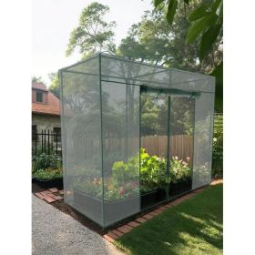 Garden Plant Netting Crop Cage for Garden Raised Bed 6.5 x 3.3 x 6 Ft Plant Cover Cage Protectors for Outdoor Plants with Frame and Zippered Door (Option: Transparent)