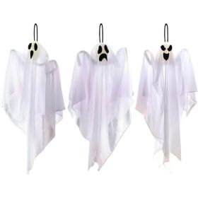 3 PCS Halloween Party Decorations 27.5 Hanging Ghosts Cute Flying Ghosts For Front Yard Patio Lawn Garden Party Decor And Holiday Decorations (Option: White)