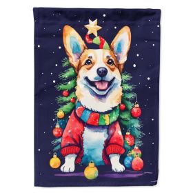 Corgi Christmas House Flag Large Porch Sleeve Pole Decorative Outside Yard Banner Artwork Wall Hanging, Polyester, House Size, Multicolor (Option: Default)