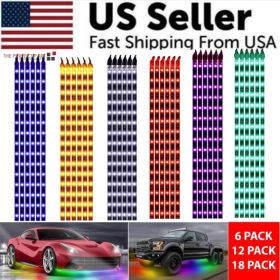 Lot Waterproof 12'' 15 DC 12V Motor LED Strip Underbody Light For Car Motorcycle (Option: Red-6Pack)