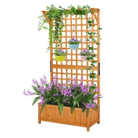 Garden Bed with Trellis, 72 Inch Height Metal Planter Box with Trellis (Option: as picture)