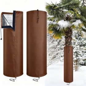 Palm Tree Root Protectors Winter Protection for Trees Root Self Adhesive Plant Trunk Insulation Cover with Drawstring for Garden Outdoor Cold Wea (Option: BROWN)