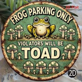 CIFbuy Pc Funny Frog Parking Sign, "Frog Parking Only" & " "Frog, Only" & "Frog Turns To Toad When ParkingTikTok, Temu Self-pickup Logikiics (Option: defaulttitle)