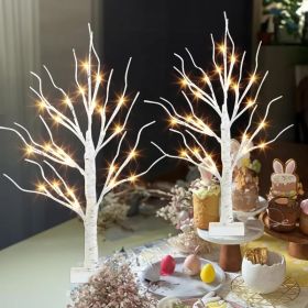 Christmas Decorations Indoor, 2 FT Birch Tree with LED Lights, Fairy Light Spirit Tree for Christmas Decor, Warm White Lighted Birch Trees for Ho (Option: 2 Pack)