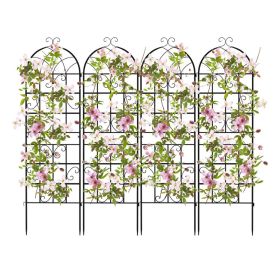 2/4 Pack 71 x 20 Inch Metal Garden Trellis for Climbing Plants (Color: black, size: Set of 4)