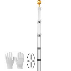 25FT Telescoping Flag pole Kit, Heavy Duty Aluminum Alloy in Ground Flag Poles for Outside, 3 Display Modes Flagpole with 3x5 American Flag (type: Telescopic, Height: 25 feet)