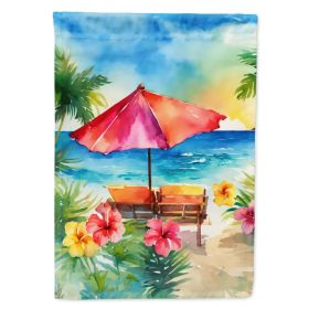 Hawaii Hawaiian Hibiscus in Watercolor House Flag Large Porch Sleeve Pole Decorative Outside Yard Banner Artwork Wall Hanging, Polyester, House S (Option: Default)