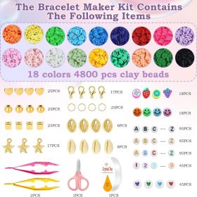 5300-Piece Clay Beads Bracelet Making Kit Colorful DIY Jewelry Making Set For Kids Teens Stocking Stuffers Birthday Gifts Crafts And Accessories (Option: Multi Color)