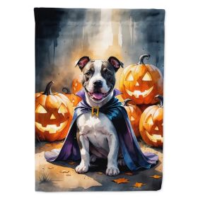 Pit Bull Terrier Puppy Halloween House Flag Large Porch Sleeve Pole Decorative Outside Yard Banner Artwork Wall Hanging, Polyester, House Size, M (Option: Default)