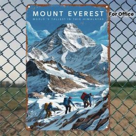 CIFbuy Vintage Mount Everest Metal Wall Art 8x12 Inch Retro Himalayan Trekking Map Poster With Climbers Durable Iron Sign For Home Offi TikTok, T (Option: defaulttitle)