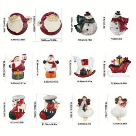 Christmas Colorful Resin Reindeer Pendant Decoration, Christmas Tree Scene Decoration Props (Option: 12piece)