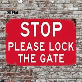CIFbuy 1pc 2D Flat Metal Sign Please Lock The Door, 8x12 Inch Red Warning Sign, Wall Art Decor For Home Garden Farmhouse Bathroom Room TikTok, Ti (Option: defaulttitle)