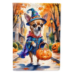 Chihuahua Halloween Trick or Treat House Flag Large Porch Sleeve Pole Decorative Outside Yard Banner Artwork Wall Hanging, Polyester, House Size, (Option: Default)